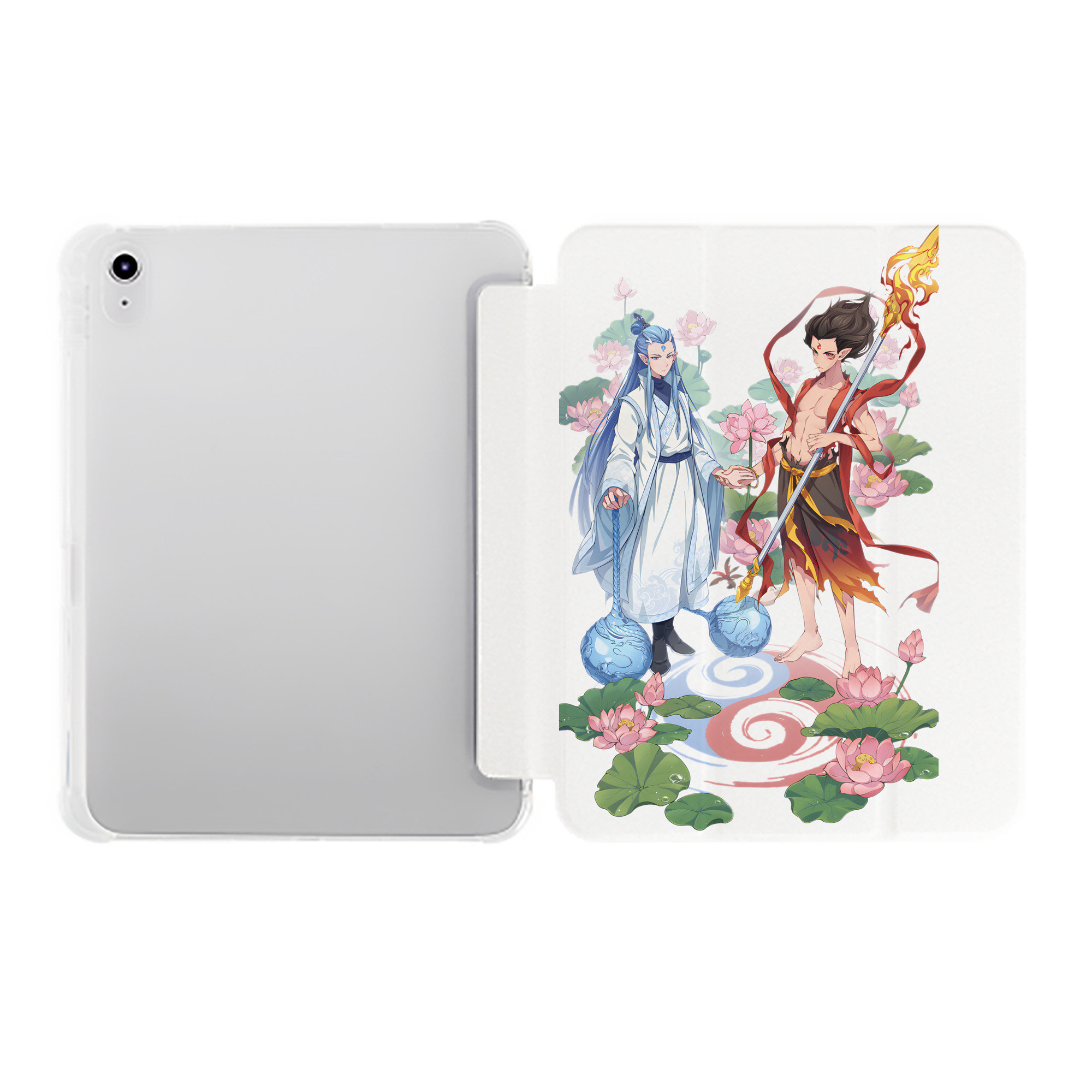 （画像用） Ne Zha 2 ナタ 魔童の大暴れ IPad ケース ペン収納付き 三つ折りスタンド PUレザー×シリコン 対応機種9.5/10.5/10.9インチ